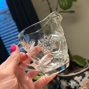Vintage Anchor Hocking Clear Prescott Glass Star of David Creamer